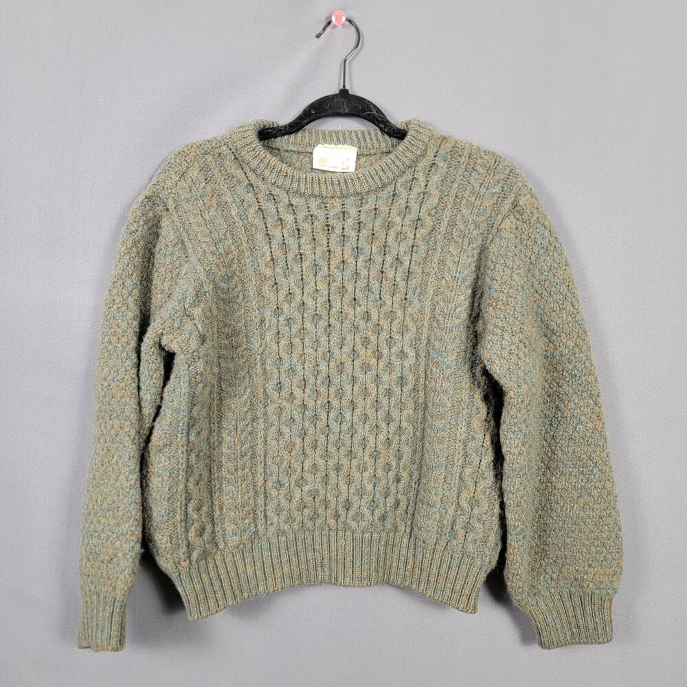 Vintage Cottage Knitwear Aran Sweater Women’s S 100% Wool Cable Knit England